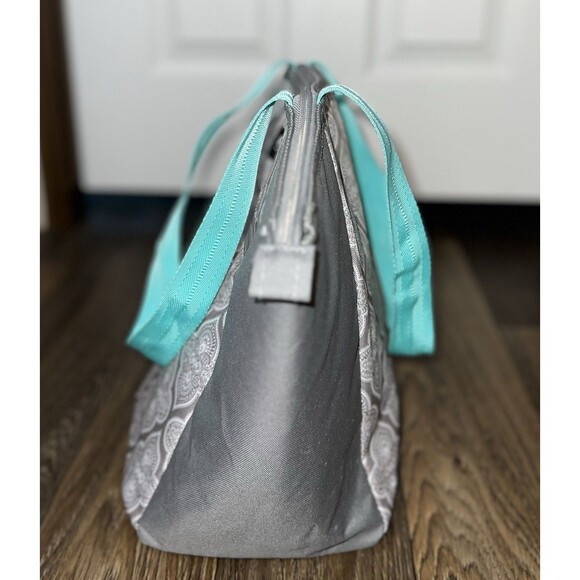 Essential Tote Lunch Bag Cooler, 14 Can Capacity, Gray and Teal - Picture 5 of 9
